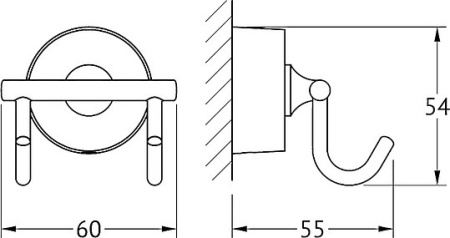 крючок для полотенца fbs nostalgy nos 002 двойной