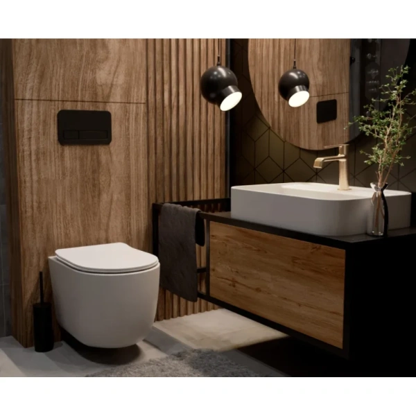 смеситель для раковины aquame asti aqm6410bg без донного клапана, золотой матовый