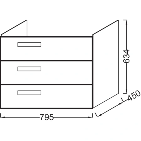 тумба серый антрацит 79,5 см jacob delafon rythmik eb1309-n14