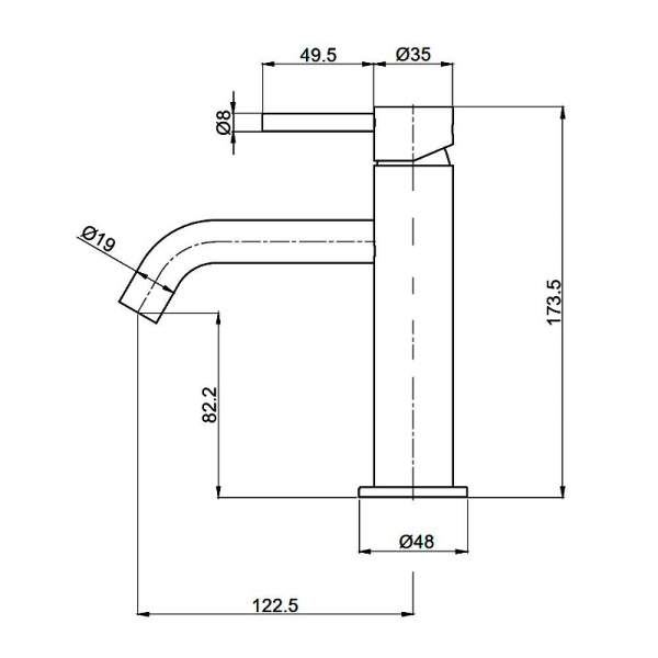 смеситель для раковины aquame siena aqm6210bc цвет медь шлифованная