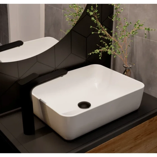 смеситель для раковины aquame como aqm6514mb без донного клапана, черный матовый