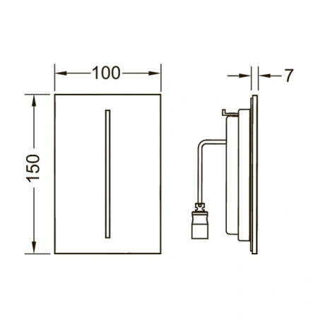 лицевая панель tece tecefilo urina 9242065, цвет: черный