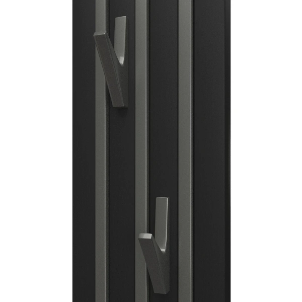 полотенцесушитель point пиано pn19722bgb электрический, диммер слева, 15x120 см, черный | графит блеск