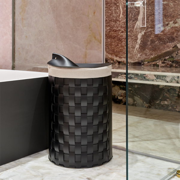 Корзина ADJ Bottega 1057.01/03 круглая, Ø40xH57 см, черный/серый