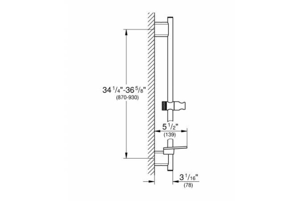 душевая штанга grohe rainshower smartactive 26603dl0 900 мм, теплый закат матовый