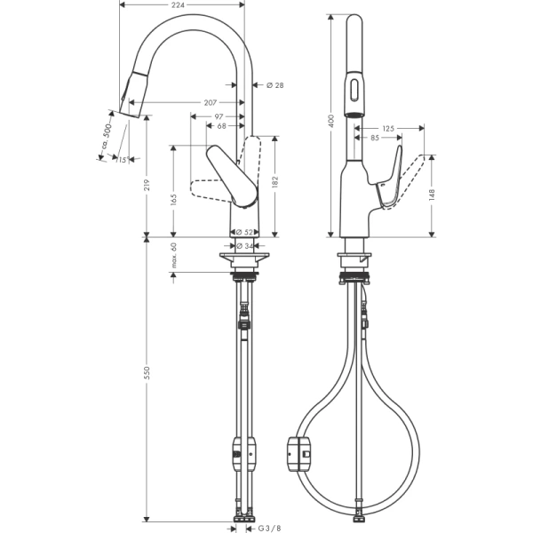 смеситель для кухни hansgrohe focus m42 71800800