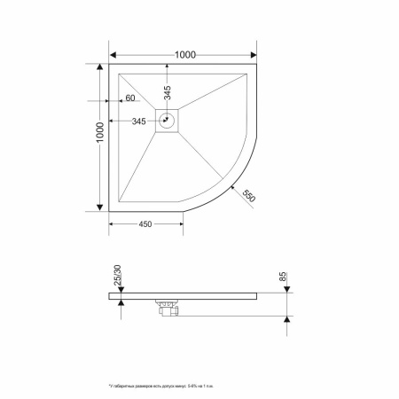 душевой поддон из искусственного камня rgw stone st/r-w 100×100 16153100-01 белый