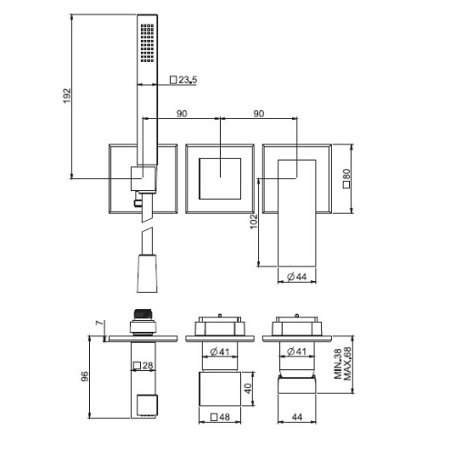 смеситель для душа fima carlo frattini zeta f3989x8ns черный матовый