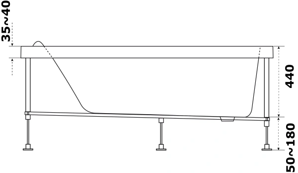 акриловая ванна azario тенза 150х75