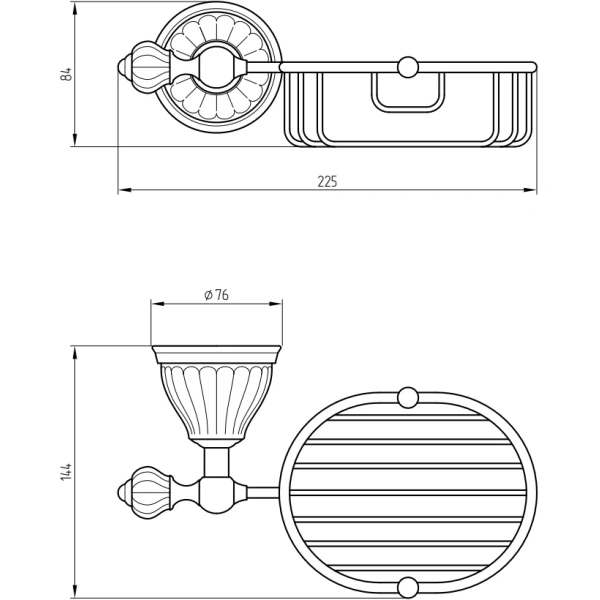 Полка корзина Migliore Olivia 17564 цвет белый \ хром