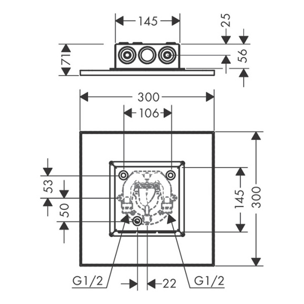 верхний душ 300 мм axor showersolutions 35317000