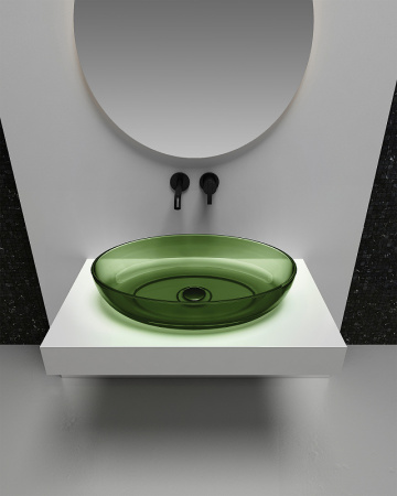 раковина 60x40 см abber kristall at2801emerald