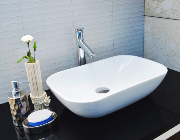 раковина в ванную накладная 50 см ceramalux 9447 белая