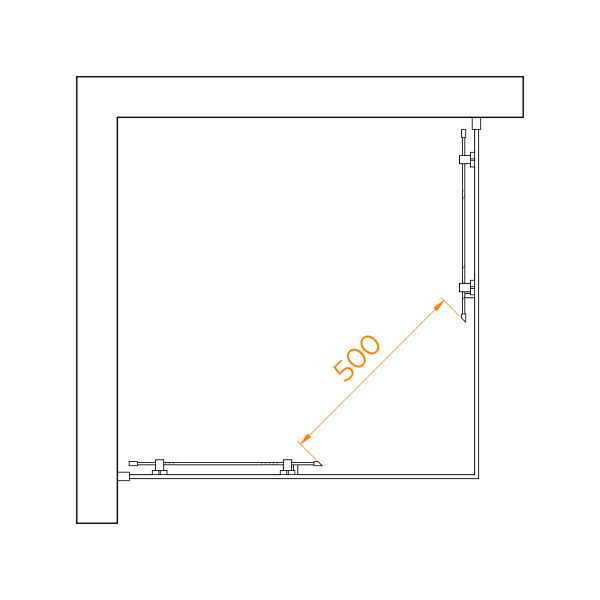 душевой уголок rgw passage pa-030b 90×90 3508103099-24 профиль черный, стекло матовое-сатинат