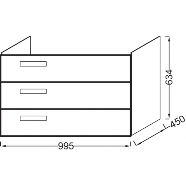 тумба белый 99,5 см jacob delafon rythmik eb1310-n18