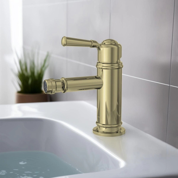 смеситель aquatek классик aq1518pg для биде, без донного клапана, полированное золото