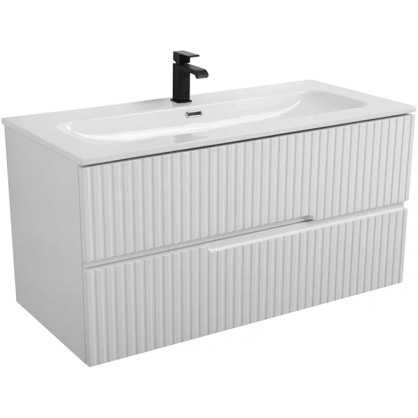 тумба под раковину cezares duet-n 100 duet-n-1000-2c-so-bl подвесная bianco lucido