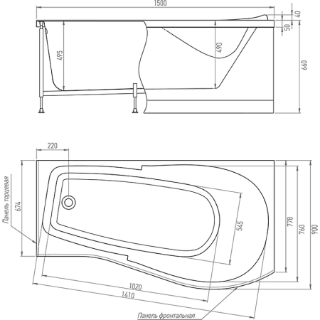 акриловая ванна timo vino 150x90 r vino1590r без гидромассажа