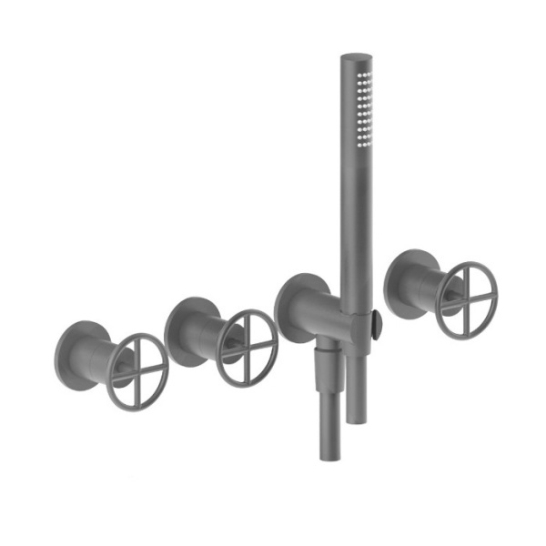 Смеситель для ванны с душем Fantini Fontane Bianche 47 P5 P017B Matt Gun Metal PVD