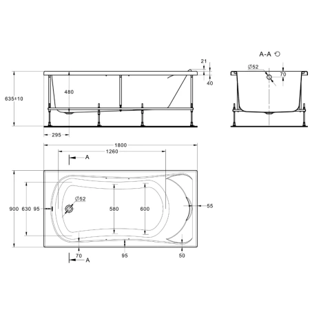 акриловая ванна 180x90 см roca becool zru9307685