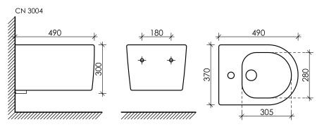 биде ceramicanova moments cn3004 подвесное, белое