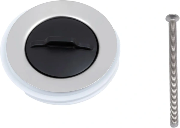 донный клапан aquanet 339429 для раковины, без перелива, с пробкой белый