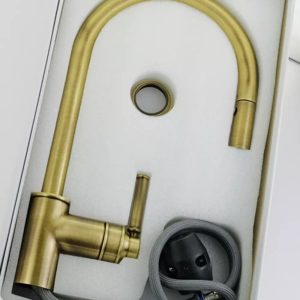 смеситель для кухни migliore ermitage mini 31525 с выдвижным изливом,20 см, бронза