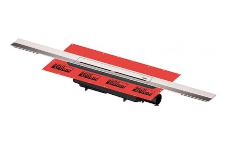 душевой лоток 90 см tece tecedrainprofile 670913 обрезной, с решеткой, с покрытием pvd красный позолоченный, глянец