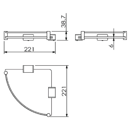 полка угловая 22,1х22,1 см langberger vico 11351f-bp