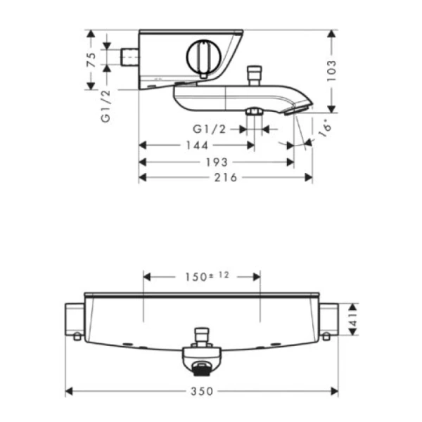 термостат для ванны hansgrohe ecostat select 13141400