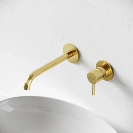 смеситель для раковины sancos etna sc9004bg встраиваемый, золотой матовый