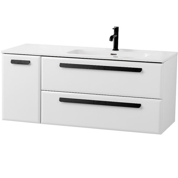тумба под раковину cezares eco-cer-n 120 r eco-cer-n-1200-2c-1a-so-bl-r подвесная bianco lucido без ручек