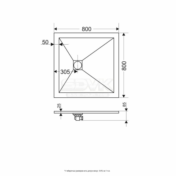 душевой поддон из искусственного камня rgw stone tray st-be 80×80 16152088-03 бежевый