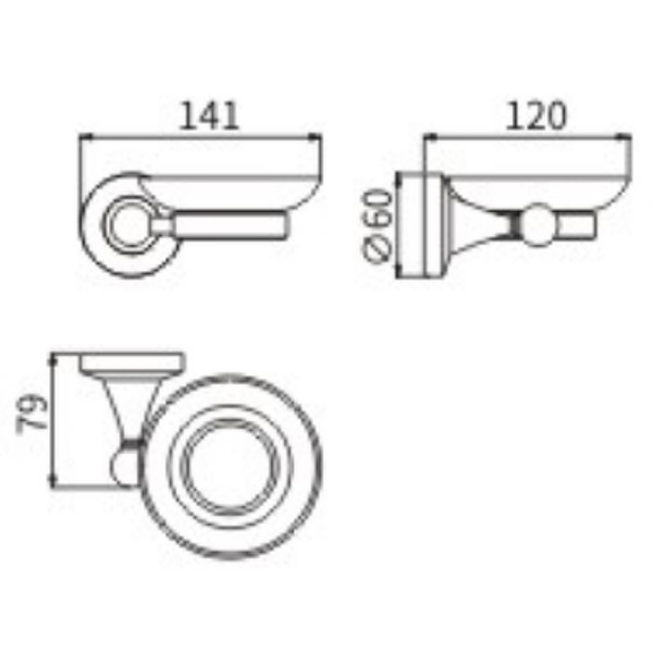 Мыльница CeramaLux Luxury 57504 Черная Золото