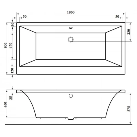 акриловая ванна 180x80 см berges tari 050031