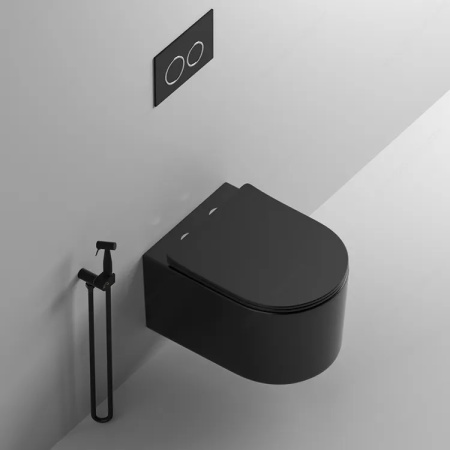 унитаз cerutti spa tanaro aria mb ct9238 подвесной, с сиденьем микролифт, черный матовый