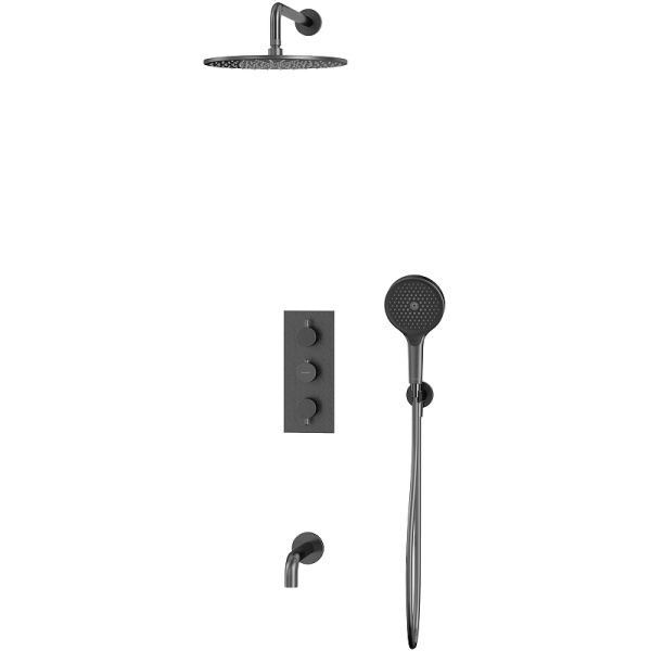 душевая система whitecross y gunmetal yset11topgm с термостатом оружейная сталь