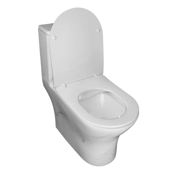 унитаз моноблок azario terni az-8618m напольный, горизонтальный слив, с сиденьем микролифт, 67x35x76 см, белый мрамор