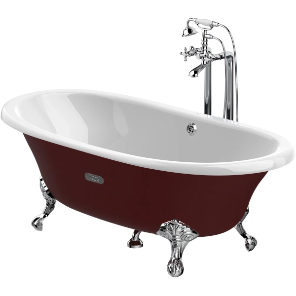 ванна чугунная roca newcast bordeaux 233650003 170x85 см, отдельностоящая, с антискользящим покрытием, бордо ванна чугунная roca newcast bordeaux 233650003 170x85 см, отдельностоящая, с антискользящим покрытием, бордо