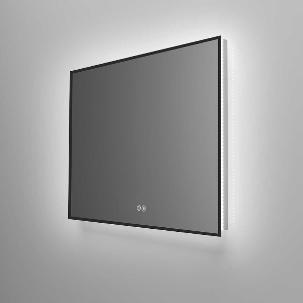 зеркало vincea 120 vlm-3vn120b-2 с подсветкой черное с сенсорным выключателем с подогревом и диммером