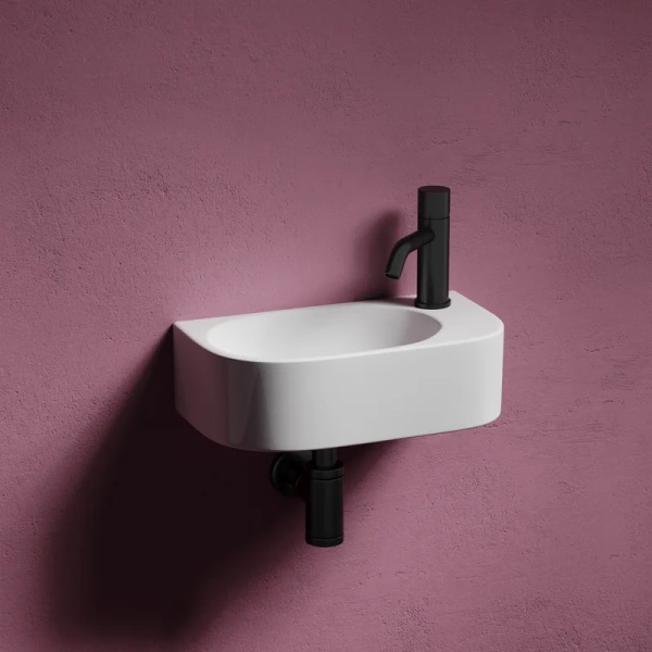 раковина ceramicanova element cn6066l подвесная, чаша слева, 40х21.5 см, белая