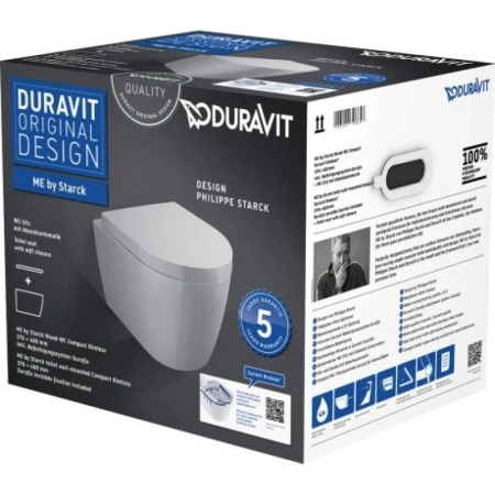 унитаз duravit me by starck rimless 45300900a1 подвесной, безободковый, с сиденьем микролифт, белый