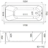 акриловая ванна jacob delafon trocadero e6d354ru-00 170x75 см, белый