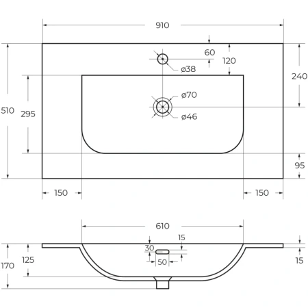 раковина cezares molveno czr-8099-90/50 91x51 см, накладная, белый