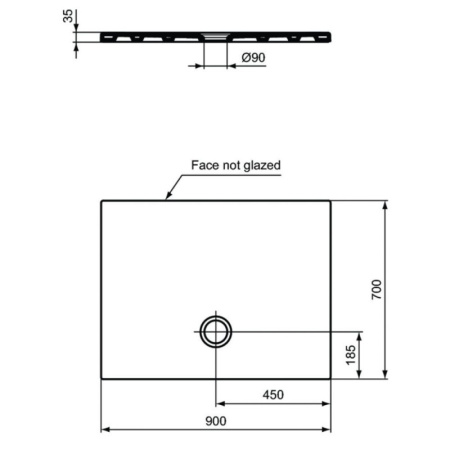 душевой поддон 90×70 см ideal standard t2571yk strada