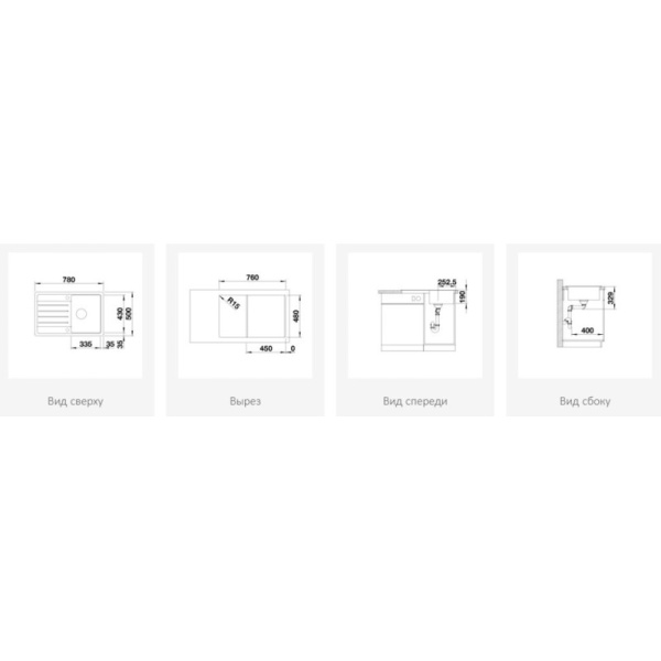 мойка для кухни blanco legra 45 s 522201 silgranit антрацит