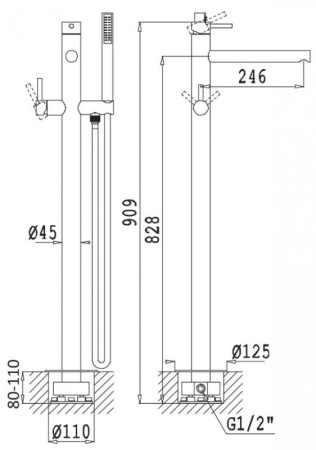 смеситель для ванны cezares czr czr-b-vdp-03 золото