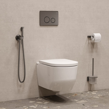 встраиваемый смеситель с гигиеническим душем iddis axes 005gmr0i08 матовый графит