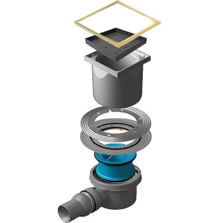 Душевой трап 144x144/50 мм Pestan Confluo Standard Ceramic Gold 1 13000119 под плитку