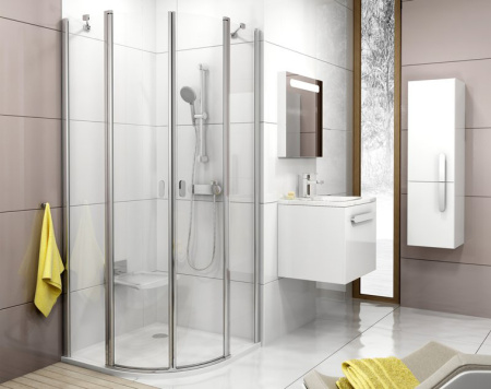 душевой поддон из искусственного камня ravak elipso pro chrome 90×90 xa247701010 белый